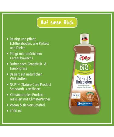 Poliboy Organic Parquet Care - Vegan Floor Protection for Oiled & Waxed Wood - Made in Germany - 1L Pack - Buy Online on GoSupps.com