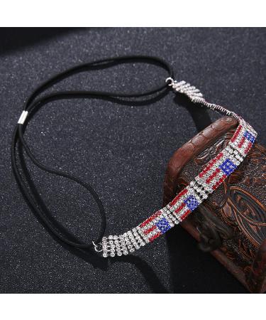 BinaryABC American Flag Rhinestone Headband - Patriotic Sparkly Hair Accessories - Buy Online on GoSupps.com