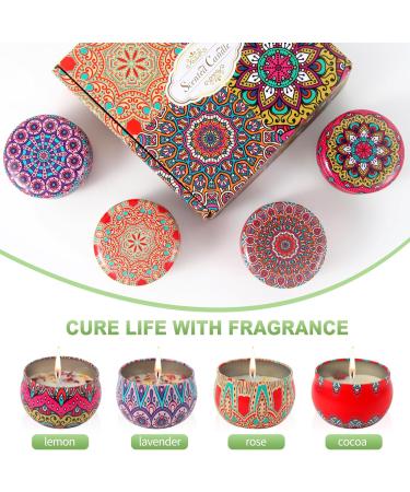 Scented Candles Gift Sets for Women Soy Wax Aromatherapy with Lavender Lemon Cocoa Rose Scents for Birthday Friendship Home Decor Mother's Day. - Buy Online on GoSupps.com