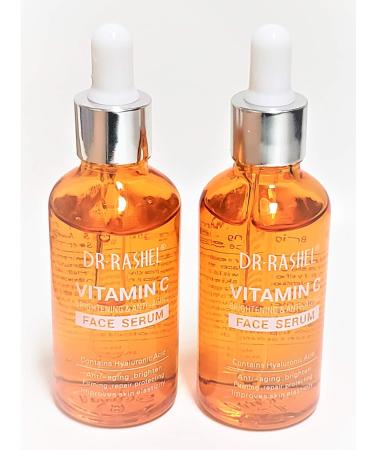 Dr Rashel Vitamin C Face Serum with Hyaluronic Acid - Anti Aging Formula (Pack of 2) + Collagen Eye Mask - Buy Online on GoSupps.com