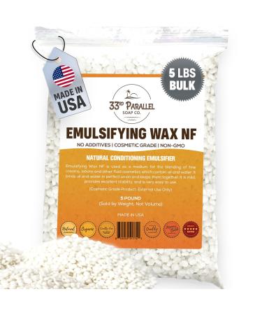 Non-GMO Emulsifying Wax NF Pastilles (5 LBS / 80 OZ) 100% Natural Plant Derived | For Lotions Creams Soap Making Hair Products | Cosmetic Grade | Product of USA | 5 POUNDS