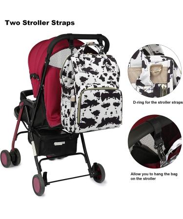 Diaper Bag Backpack for Baby Girls  Yusudan Mom Waterproof Large Nappy Bags for Women Cow Print White - Buy Online on GoSupps.com