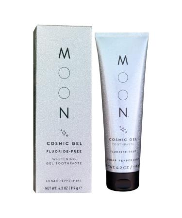MOON Cosmic Gel Stain Removal Toothpaste  Fluoride-Free  Lunar Peppermint Flavor for Fresh Breath  for Adults 4.2 oz 4.2 Ounce (Pack of 1)