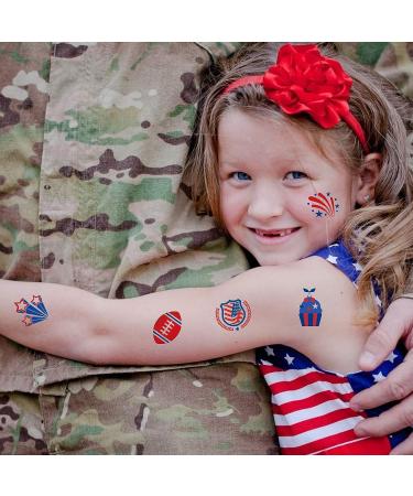 ZERHOK 4th of July Temporary Tattoos - 12 Sheet American Flag Design for Independence Day Party Supplies - Buy Online on GoSupps.com