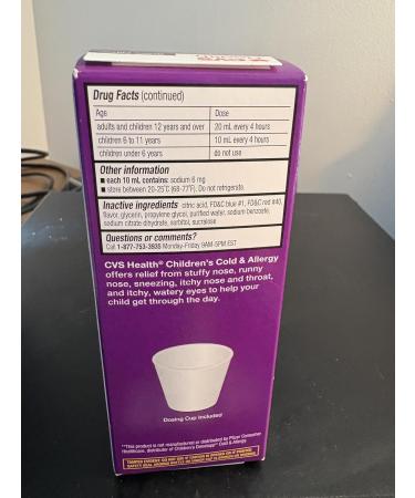 Children's Cold & Allergy Grape Flavor 4 FL OZ - Buy Online on GoSupps.com