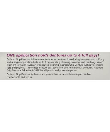 Cushion Grip Thermoplastic Denture Adhesive - 1 oz (Pack of 2) | Strong and Long-Lasting Hold - Buy Online on GoSupps.com
