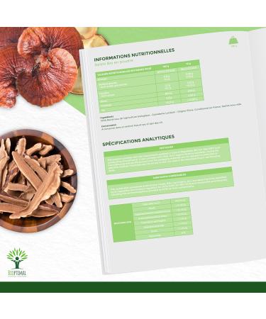 BIOPTIMAL - Organic Reishi - Superfood - Pure Reishi Powder - Cholesterol Immunity Circulation - Protein Fibers - China Origin - Packaged in France - Vegan - Buy Online on GoSupps.com
