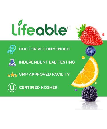 Lifeable Vitamin C 750mg Gummies - Natural Flavor Immune Support Supplement for Adults - 90 Vegetarian GMO-Free Chewables - Buy Online on GoSupps.com