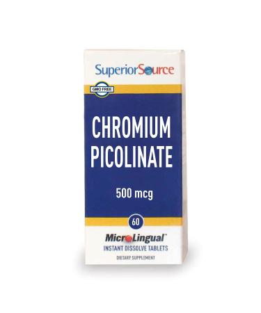 Superior Source Chromium Nutritional Supplements, 500 mcg, 60 Count
