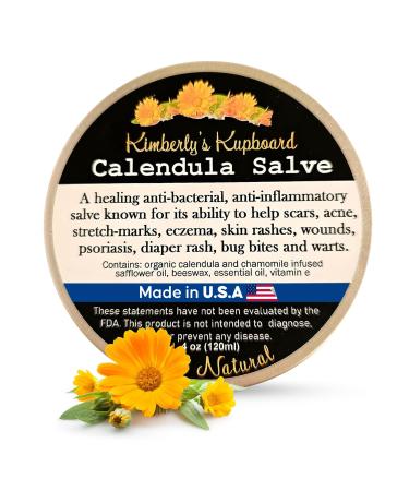 Kimberlys Kupboard Calendula Super Salve 112ml/3.8oz Dry Skin Soothing Natural and Effective Herbal Balm - Multipurpose Bug Bite Itch Relief Handmade Salve - No Added Chemicals Calendula Herbal Salve