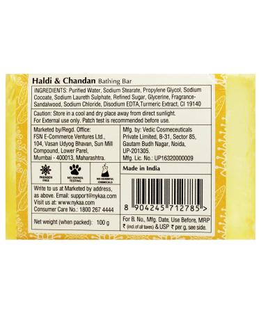 Shop Nykaa Naturals Purifying Bathing Soap | Tan Removal & Youthful Glow | Haldi & Chandan - 3.5 oz | Clearer Flawless Skin Worldwide Shipping - Buy Online on GoSupps.com