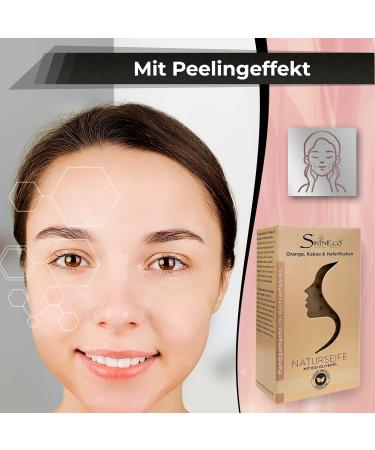 Skineco Natural Soap | Sustainable Shower Soap with Orange Cocoa Oatmeal Organic Olive Oil | Body Soap | Handmade Natural Cosmetics | Soap for Face and Skin | Solid Mild Shower Gel | Vegan - Buy Online on GoSupps.com