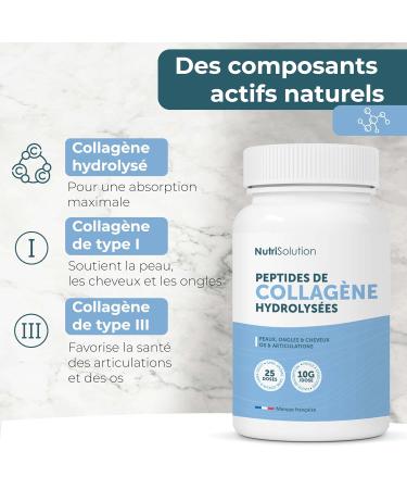 NutriSolution Hydrolyzed Collagen Peptides - Type I & III Herb Fed Bovine Collagen for Skin Hair Nails Joints & Bones - Flavorless Sugar Free 25 Doses - Made in Sweden (1) - Buy Online on GoSupps.com