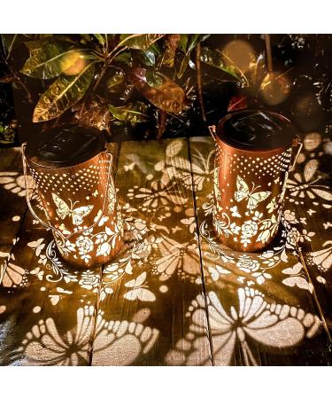 Hummingbird Solar Lantern Lights Outdoor Hanging Metal Decor Lanterns-Waterproof LED Decorative Light for Garden Patio Yard Lawn Backyard Front Porch as Gifts for Mom Grandma Women (Butterfly 2) - Buy Online on GoSupps.com