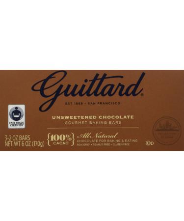 Guittard, 100% Unsweetened Chocolate Baking Bar, 6oz Package (Pack of 4)4