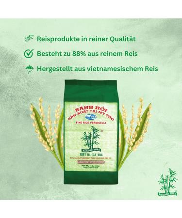 BAMBOO TREE Fine Rice Vermicelli Green - 30 x 340g Multipack | Premium Quality Asian Noodles - International Shipping Available - Buy Online on GoSupps.com