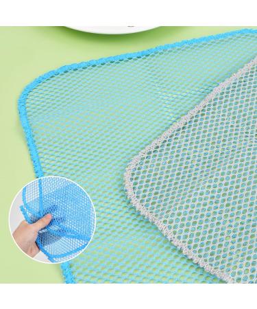 volumoon Polyester Dish Cloths for Kitchen 12 Pcs Dish Washing Net Cloths Scrubbers Wash Cloths Non-Stick Scrubbers Wash Cloths Odor Free/Quick Dry for Kitchen Dishwashing Washing Up (Grey+Blue) - Buy Online on GoSupps.com