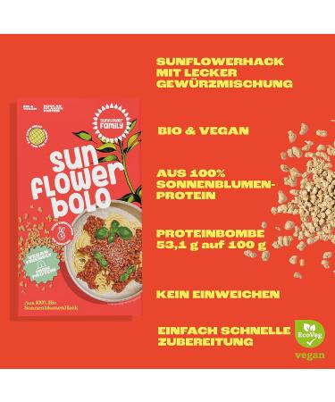 Buy Organic Sunflower Bolognese Meat with Spice Mix - 131g (Pack of 2) | Healthy Vegan Alternative - International Shipping Available - Buy Online on GoSupps.com