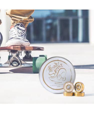 Heady Shake Pro Skateboard Bearings - Premium Titanium 608rs for Skateboards, Longboards, Kick Scooters, Inline and Roller Skates - 8-Pack - Buy Online on GoSupps.com