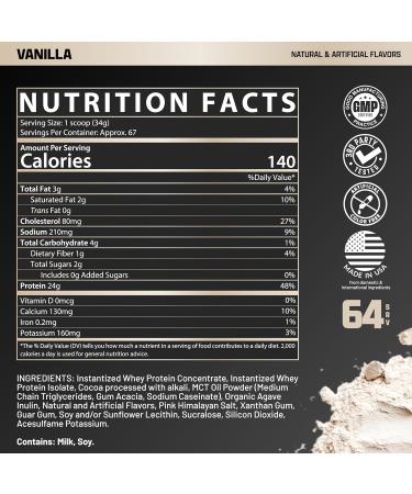 Nutrex Research Vanilla Whey Protein Powder | 5 Ib Tub of Isolate Protein | w/EAA & Hi BCAA for Muscle Gain | Muscle Builder for Men & Women | Sports Nutrition | Delicious Taste and Texture - Buy Online on GoSupps.com