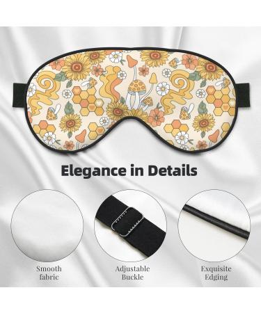Groovy Hippie Flower Mushrooms Sleep Mask | Adjustable Double-Sided Eye Cover for Comfort & Eye Edema Relief - Buy Online on GoSupps.com