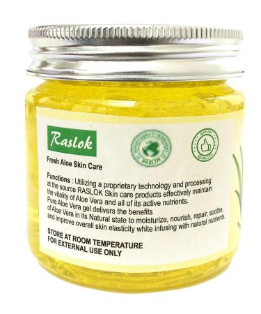 Raslok Organic Aloe Vera Gel with Papaya Extract for Moisturizing Face, Skin & Hair Care - 7.76 OZ - Buy Online on GoSupps.com