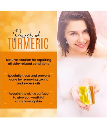 Organic Turmeric Soap Bar 3.5 OZ - Handcrafted Skincare for Face & Body | Blemish Control, Acne Reduction, Radiant Skin | Fades Scars, Sun Damage, Age Spots - Natural Ingredients - Buy Online on GoSupps.com