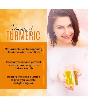 Organic Turmeric Soap Bar | Handcrafted Skincare for Blemish Control & Radiant Skin | Natural Face & Body Cleanser (7 OZ - Buy Online on GoSupps.com