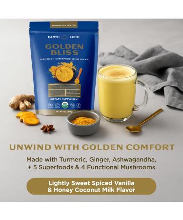 Earth Echo Revitalizing & Nightcap Bundle - Hydrolyzed Collagen with Vitamin C & Hyaluronic Acid for Radiant Skin - Organic Golden Milk Powder with Ginger for Restful Sleep - 1 Pack Each - Buy Online on GoSupps.com