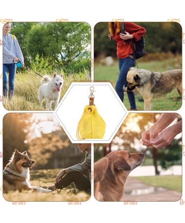 Newofview Dog Treats & Food Storage Bag - Durable Canvas Training Feed Bag with Clip Buckle - Yellow - Buy Online on GoSupps.com