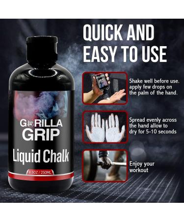 Pro Grade Liquid Chalk Bundle for Weightlifting, Climbing, Training - 50ml & 250ml - Gym Approved Hand Chalk for Calluses - Buy Online on GoSupps.com