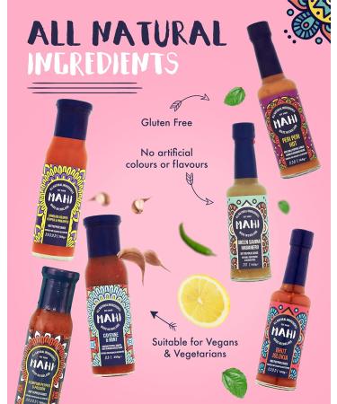 MAHI Hot Sauce Challenge Gift 6 Pack - Carolina Reaper & Pineapple 280g Scorpion Pepper & Passion 280g Bhut Jolokia 165g Green Savi Habanero 165g Peri Peri Hot 165g Cayenne & Mint 280g - GF VE - Buy Online on GoSupps.com