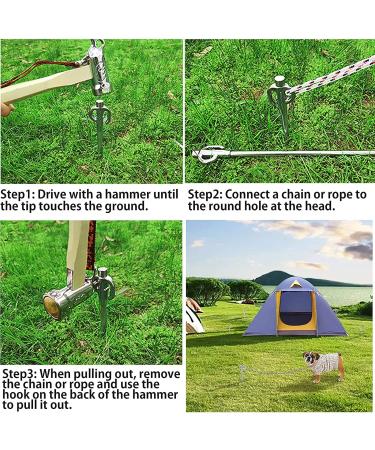 Campingmoon Dog Tie Out Stake 360 Swivel Heavy Duty Strongest Dog Anchor Spike for Tie-Out Cable Chain in Yard or Camping - Buy Online on GoSupps.com