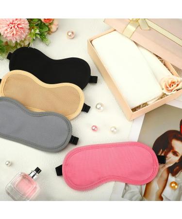Organic Castor Oil Pack Set - 4 Pcs Reusable Wraps & Sleep Mask for Eyelashes Eyebrows Wrinkles & Dark Circles - Khaki Black Gray & Pink - Buy Online on GoSupps.com
