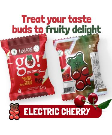 GoGummy Low Sugar (1g) Gummy Bears by Jimmy Sevigny | Cherry Sour Fruity Gummies | High Fiber No Sugar Alcohols Gluten Free | Pack of 12 x 50g Bags - Buy Online on GoSupps.com