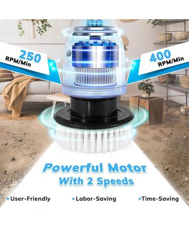Electric Spin Scrubber Cordless Cleaning Brush with 9 Replaceable Brush Heads 1.5H Working Time 2 Speed 2024 New Shower Scrubber with Extension Handle for Tub Tile Floor Car White - Buy Online on GoSupps.com
