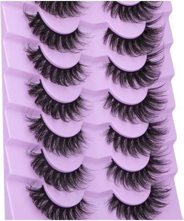 JIMIRE Faux Mink Eyelashes Fluffy 17MM 6D Cat Eye False Eyelashes Volume Natural Fake Strip Lashes 7 Pairs Pack Look Like Eyelash Extensions - Buy Online on GoSupps.com