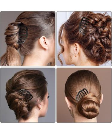 4 PCS Black Hair Fork Clip Combs Set - Vintage U-Shaped Messy Updo Bun Hair Pins for Women and Girls - Buy Online on GoSupps.com