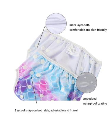 Mixidon Reusable Swimming Diaper for Babies | Adjustable Flamingo & Mermaid Swim Trunks | 0-3 Years - Buy Online on GoSupps.com