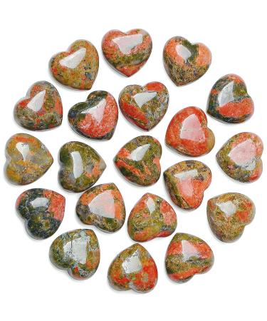MAIBAOTA Unakite Healing Crystals Gemstones Pocket Gifts Heart-Shaped Nature Spiritual Energy for Women Men Reiki Divination Balancing Yoga Meditation 10PCS - Buy Online on GoSupps.com