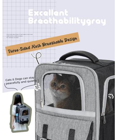 PETEPELA Dog Carrier Backpack for Puppy Cat Carrier and Dog Backpack with Dual Mesh Window Entrance Built-in Hook for Collar Connection Side Pockets for Storage and Adjustable Straps - Buy Online on GoSupps.com
