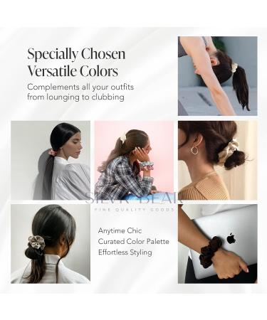 SILVR BEAR Luxury Satin Hair Scrunchies - Vegan Hair Ties 5 Pack, Softer than Silk - Classic Shades for Women & Girls - Buy Online on GoSupps.com