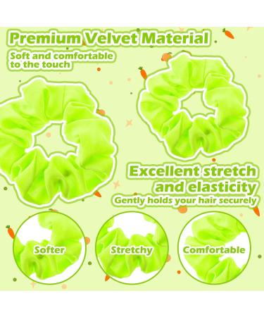 2 Pieces Neon Hair Scrunchies | Pop Yellow & Pink Satin Ties | Stylish Women's Hair Jewelry | Glitter Fluorescent Yellow - Buy Online on GoSupps.com