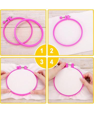 Caydo 7-Piece Plastic Embroidery Hoops Set - 2.3 to 10.2 inch Multicolor Cross Stitch Hoops for Embroidery - Buy Online on GoSupps.com