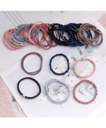 LAPOHI 30 Pcs Boho Style Hair Ties for Women and Girls - Elastic Ponytail Holders in Morandi Color Palette - Buy Online on GoSupps.com