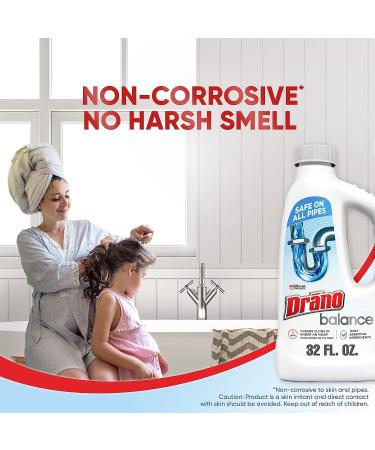 Drano Balance Non-Corrosive Drain Clog Remover and Cleaner 32 Fl Oz - Essential Ingredients Formulated - Buy Online on GoSupps.com