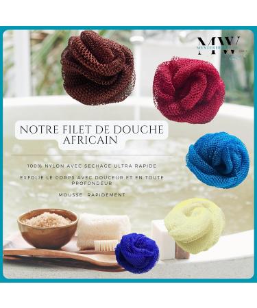 African Bath Net | Sponge Exfoliating Wash Mitt | Foaming Shower Scrub and Back and Body Scrubber | Bathing Sponge (Cream) - Buy Online on GoSupps.com