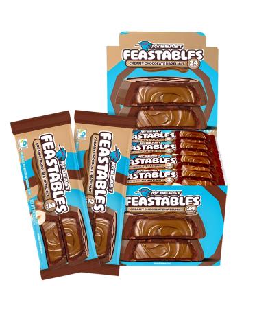 Feastables Feastables MrBeast Chocolate Hazelnut Cups Milk Chocolate Filled with Hazelnut Cream Box of 24 Ideal as a Gift (24x40g)