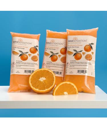 WAXSENSATION Paraffin wax for hands and feet - Orange 3 x 450g 3 pieces Orange