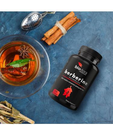Biodora Berberine Advanced Plus with 1200mg Berberine - 100mg Ceylon Cinnamon and 100mg Green Tea Extract - 1400mg Per Dose -120 Capsules - 60 Day Supply - Supports Immune and Cardiovascular - Buy Online on GoSupps.com